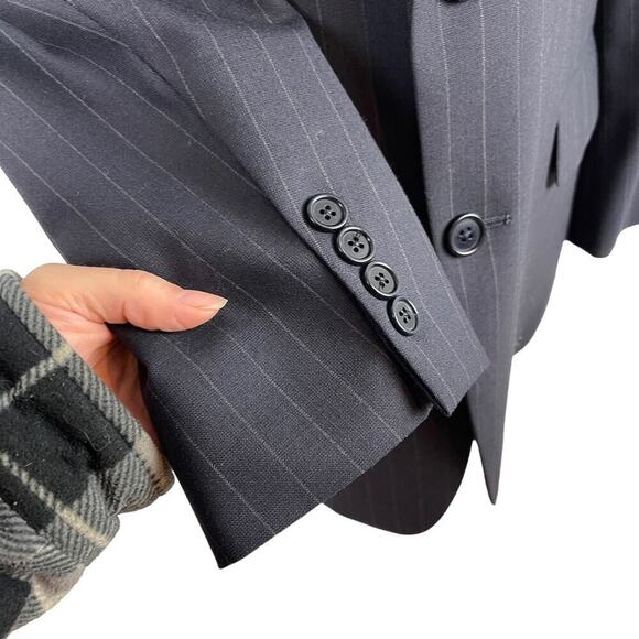 Brooks Brothers Men's Stretch Dark Blue Striped Blazer Jacket Size EU41 Short - Picture 7 of 15